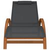 vidaXL Sun Lounger with Pillow Grey Textilene and Solid Wood Poplar