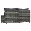 vidaXL Garden Middle Sofas with Cushions 2 pcs Grey Poly Rattan