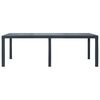 vidaXL Garden Table Anthracite 220x90x72 cm Plastic Rattan Look