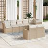 vidaXL 8 Piece Garden Sofa Set with Cushions Beige Poly Rattan