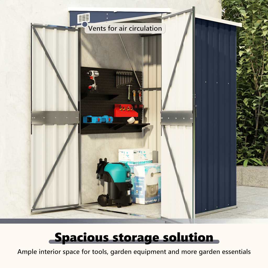 vidaXL Wall-mounted Garden Shed Anthracite 118x100x178 cm Steel