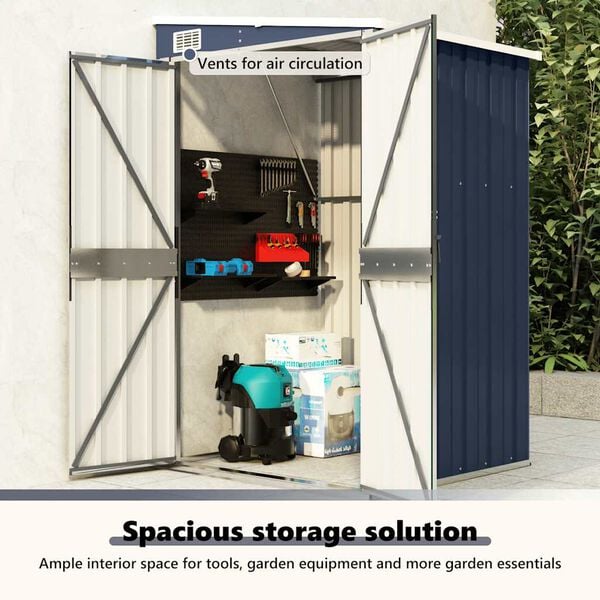 vidaXL Wall-mounted Garden Shed Anthracite 118x100x178 cm Steel