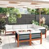 vidaXL 10 Piece Garden Lounge Set with Cushions Cream Wood Acacia&Rope