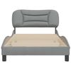vidaXL Bed Frame without Mattress "Hvar" Light Grey 100x203 cm Fabric