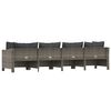 vidaXL 4 Piece Garden Lounge Set with Cushions Grey Poly Rattan