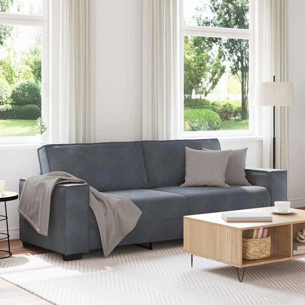 vidaXL 3-Seater Sofa Dark Grey 180 cm Velvet