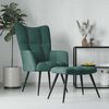 vidaXL Relaxing Chair with a Stool Dark Green Velvet