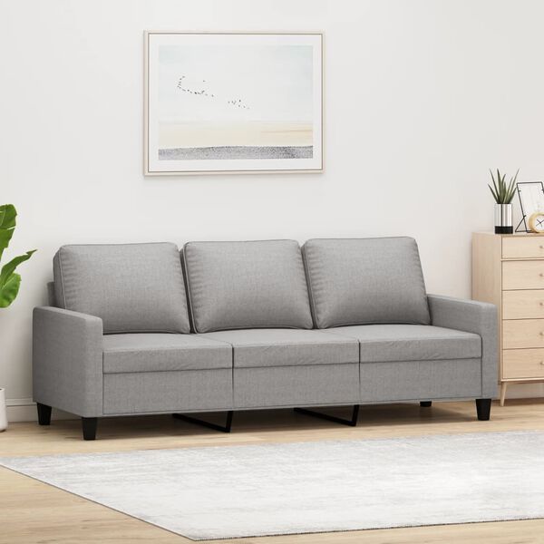 vidaXL 3-Seater Sofa Light Grey 180 cm Fabric