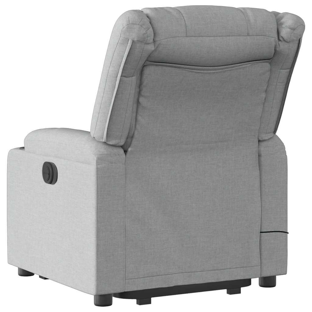 vidaXL Stand up Massage Recliner Chair Light Grey Fabric