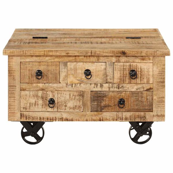 vidaXL Coffee Table Rough Mango Wood 70x70x40 cm