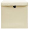 vidaXL Storage Boxes with Lid 4 pcs Cream 32x32x32 cm Fabric