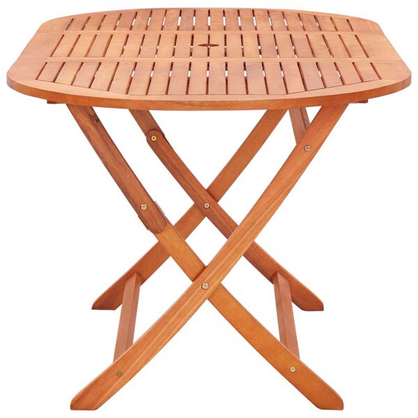 vidaXL 7 Piece Outdoor Dining Set Black Eucalyptus Wood&Textilene