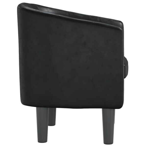 vidaXL Tub Chair Black Faux Leather
