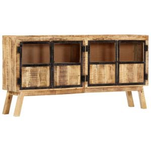 vidaXL Sideboard Brown and Black 160x30x80 cm Solid Rough Mango Wood