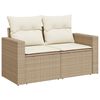 vidaXL 5 Piece Garden Sofa Set with Cushions Beige Poly Rattan