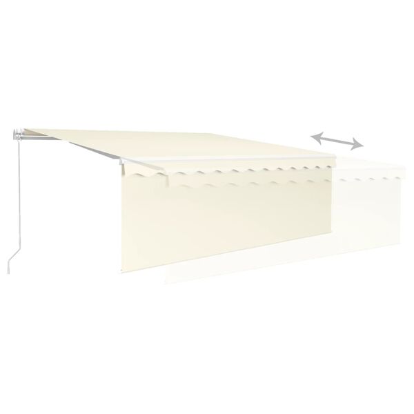 vidaXL Manual Retractable Awning with Blind 4x3m Cream