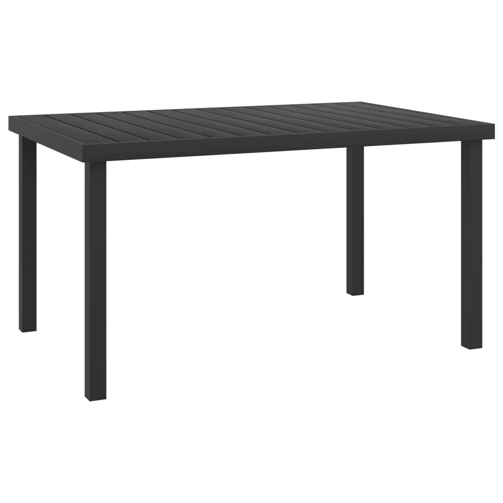 vidaXL Garden Table Black 140x90x74 cm Aluminium and WPC