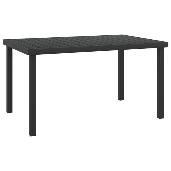 vidaXL Garden Table Black 140x90x74 cm Aluminium and WPC