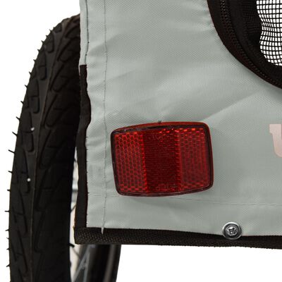 vidaXL Pet Bike Trailer Grey and Black Oxford Fabric&Iron