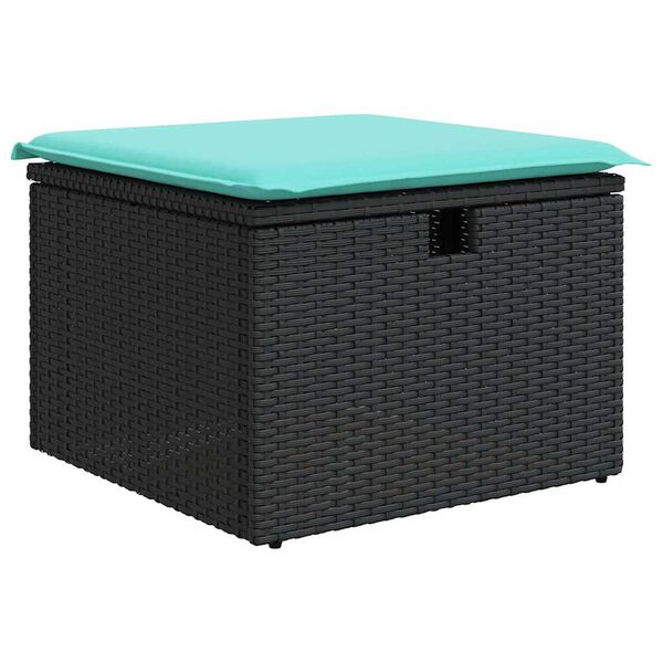 vidaXL 6 Piece Garden Sofa Set with Cushions Black Poly Rattan