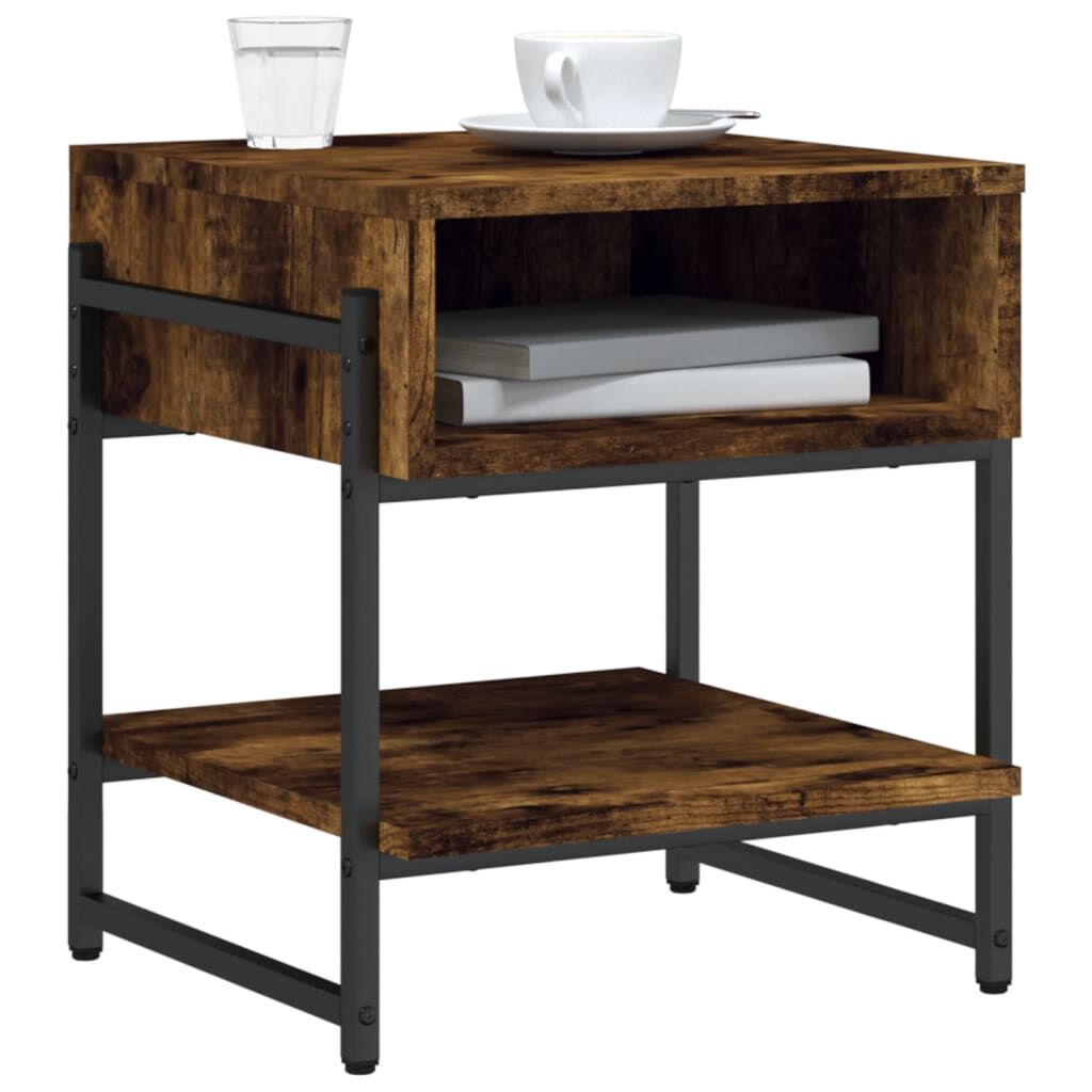 vidaXL Coffee Table Smoked Oak 40x40x45 cm Engineered Wood