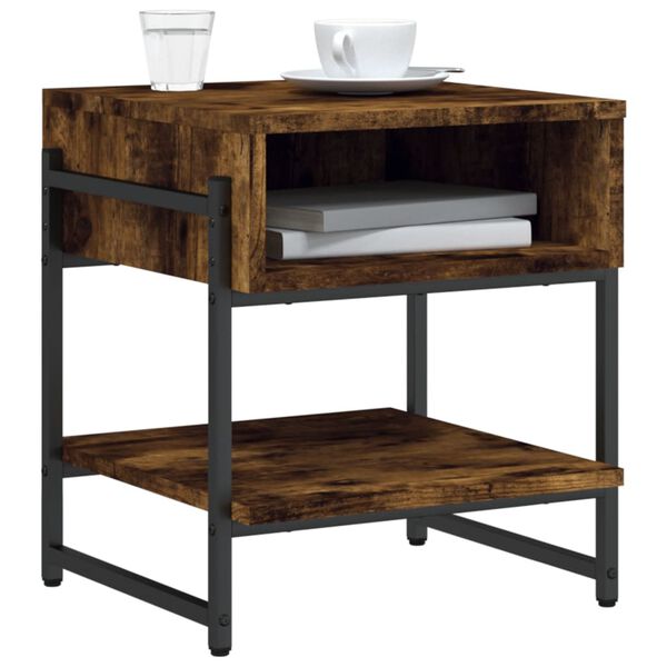 vidaXL Coffee Table Smoked Oak 40x40x45 cm Engineered Wood