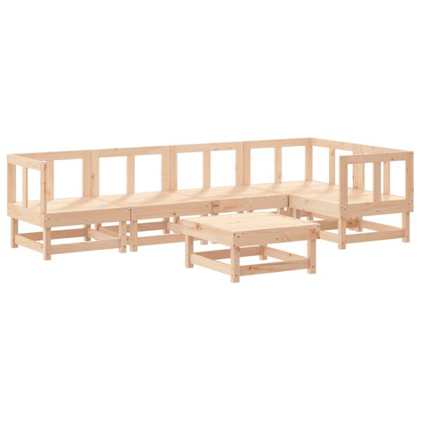 vidaXL 6 Piece Garden Lounge Set Solid Wood Pine
