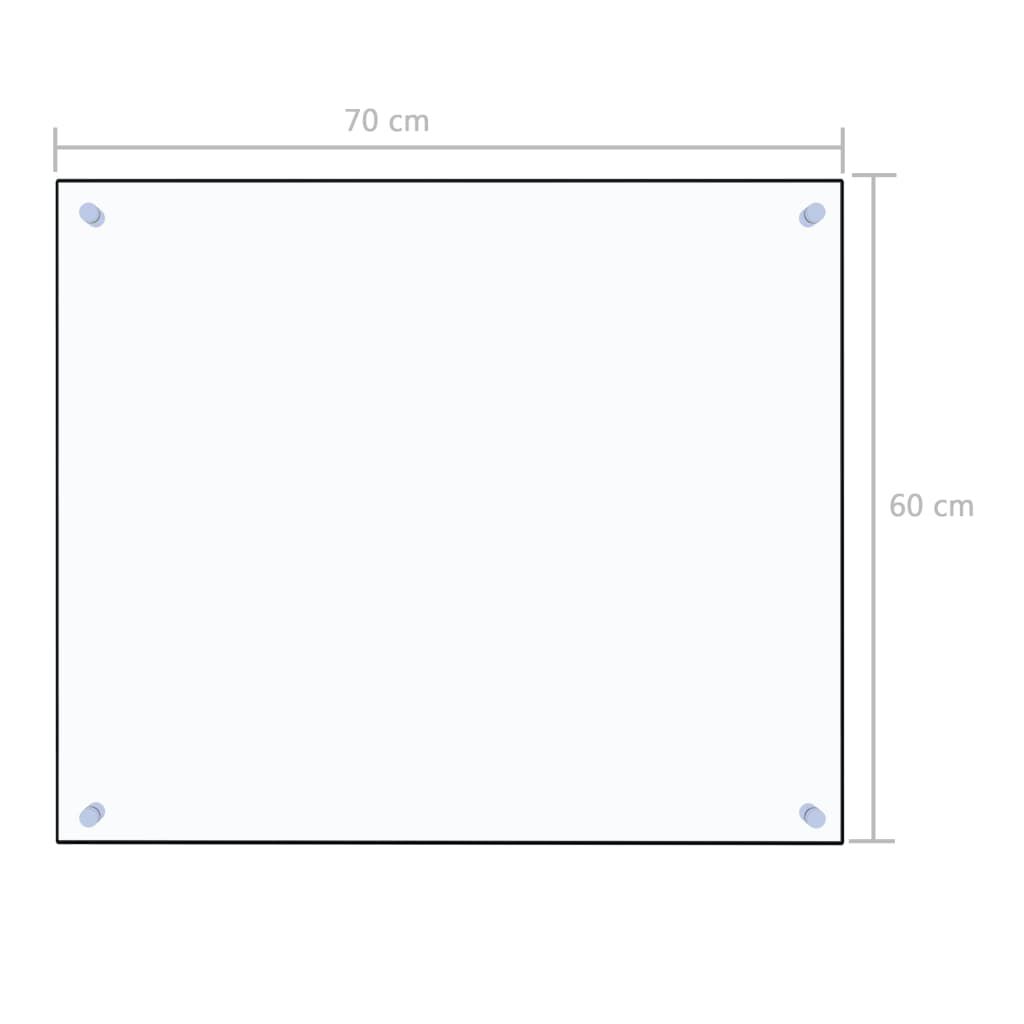 vidaXL Kitchen Backsplash Transparent 70 x 60 cm Tempered Glass