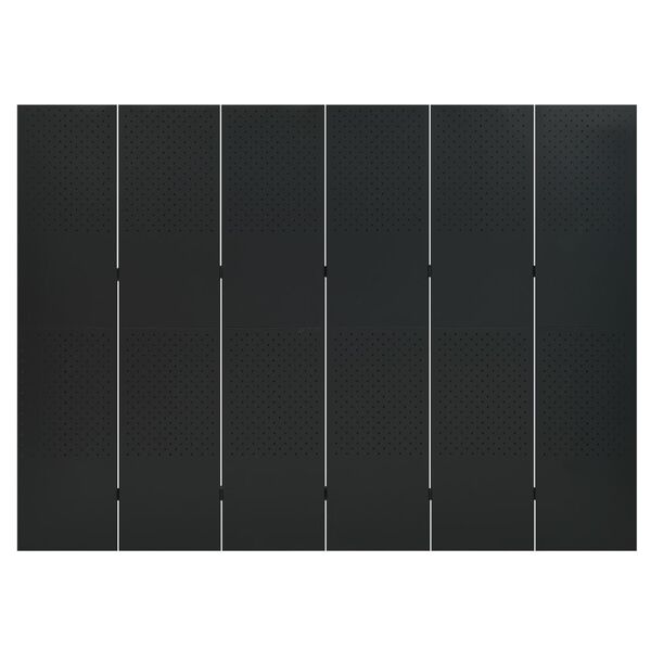 vidaXL 6-Panel Room Dividers 2 pcs Black 240x180 cm Steel