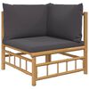 vidaXL 2 Piece Garden Lounge Set with Dark Grey Cushions Bamboo