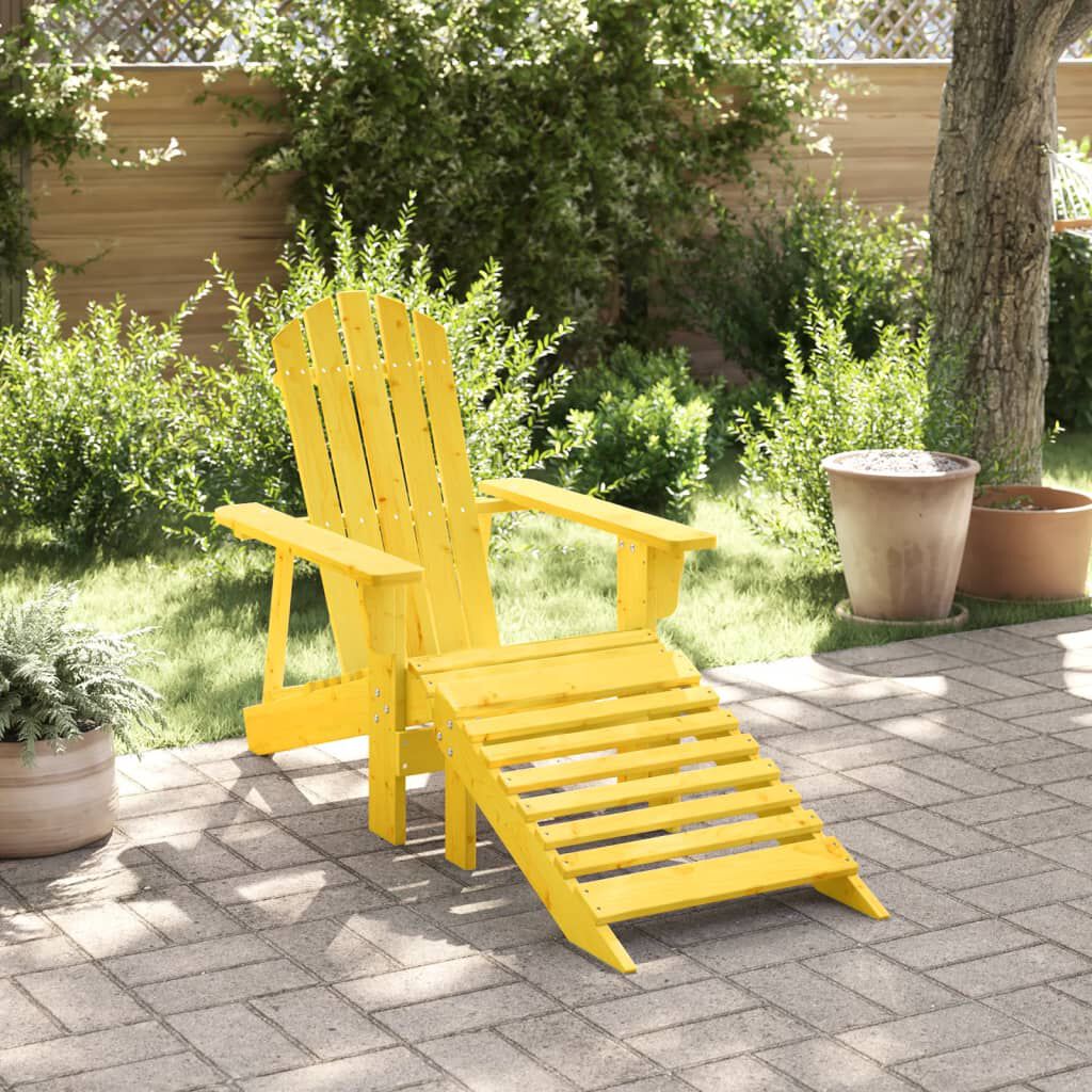 vidaXL Adirondack Chair with Ottoman Yellow Solid Wood Fir