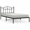 vidaXL Metal Bed Frame without Mattress with Headboard Black 100x200cm