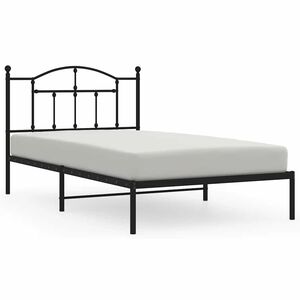 vidaXL Metal Bed Frame without Mattress with Headboard Black 100x200cm