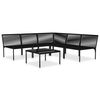 vidaXL 6 Piece Garden Lounge Set with Cushions Black PVC