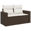 vidaXL 6 Piece Garden Sofa Set with Cushions Brown Poly Rattan