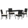 vidaXL Garden Dining Set 5 pcs Black Powder-Coated Steel