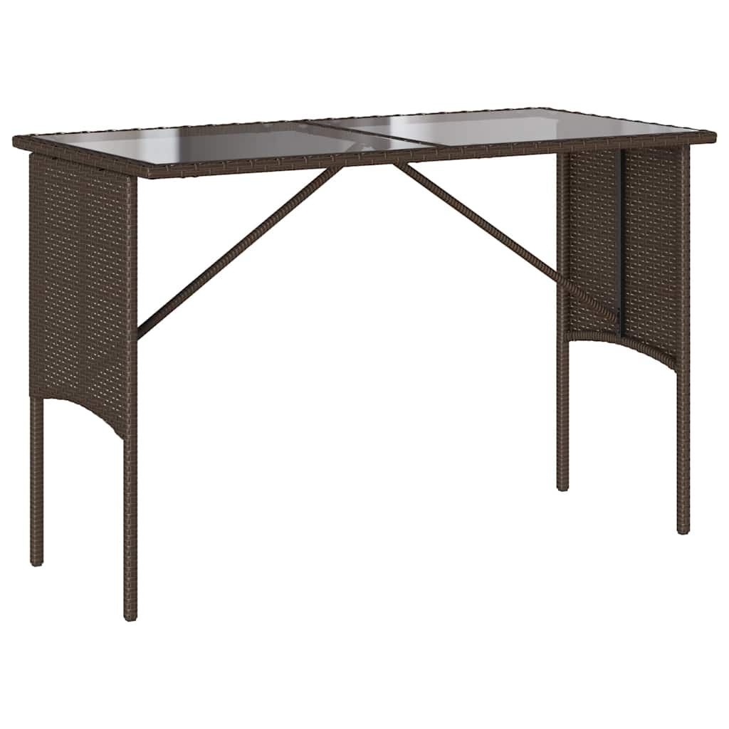 vidaXL 3 Piece Garden Dining Set with Cushions Brown Poly Rattan