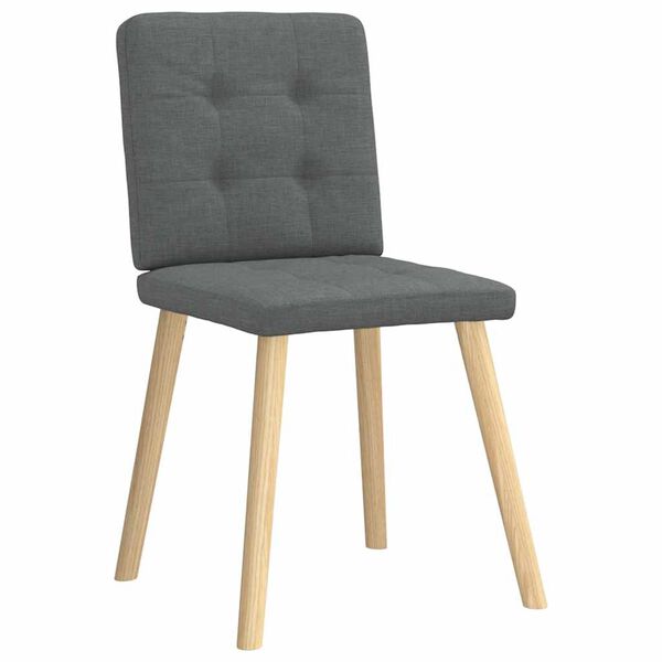vidaXL Dining Chairs 4 pcs Dark Grey Fabric