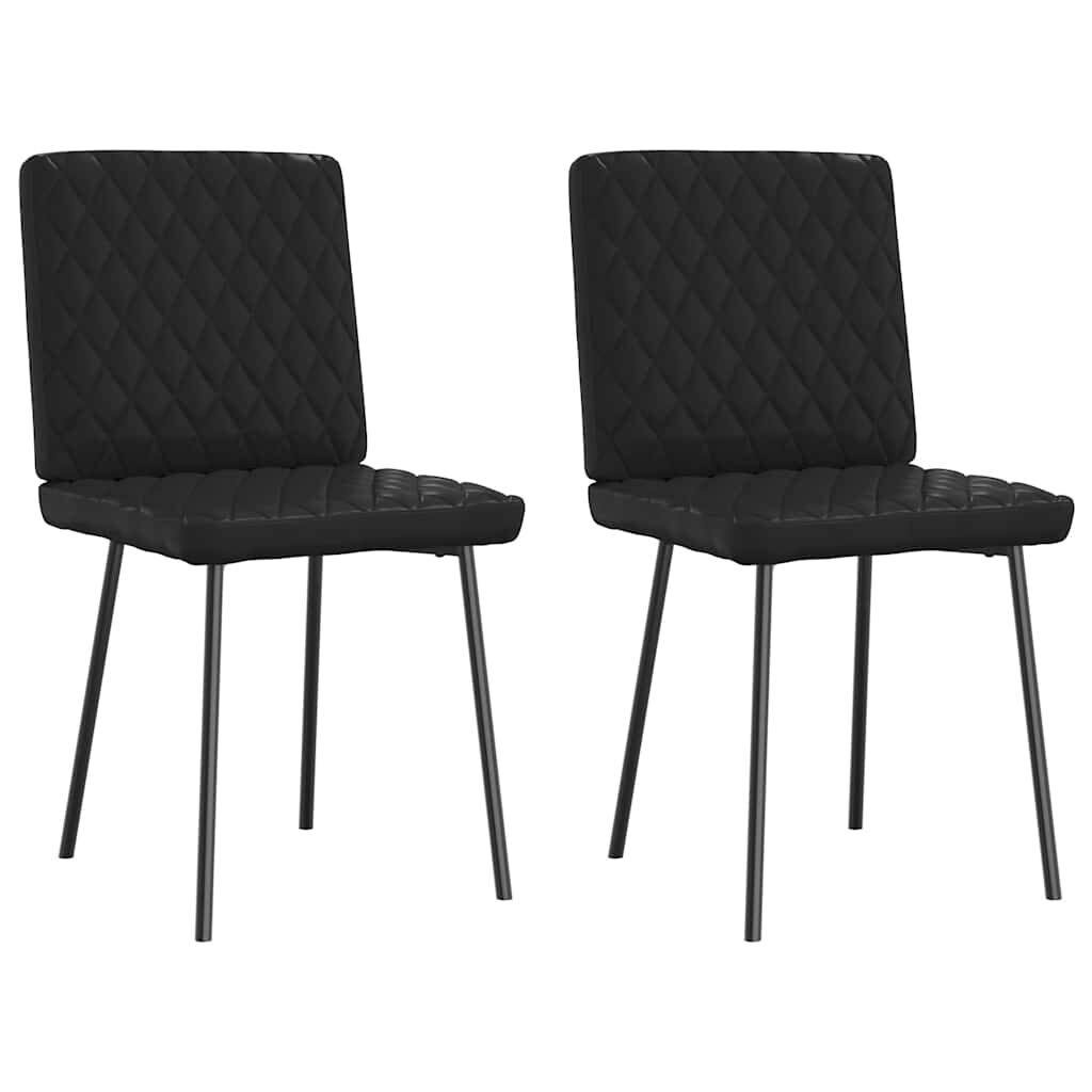 vidaXL Dining Chairs 2 pcs Black Faux Leather