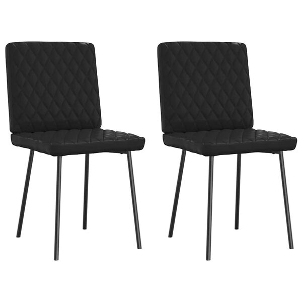 vidaXL Dining Chairs 2 pcs Black Faux Leather
