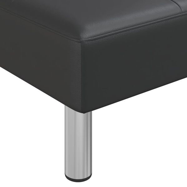 vidaXL Chaise Longue Black Faux Leather
