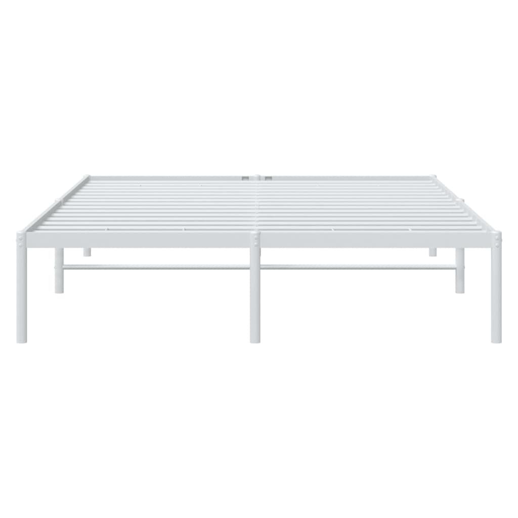 vidaXL Metal Bed Frame without Mattress White 150x200cm