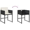 vidaXL Garden Chairs with Cushions 4 pcs Black Poly Rattan