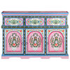 vidaXL Hand-Painted Sideboard Multicolour 110x30x76cm Solid Mango Wood