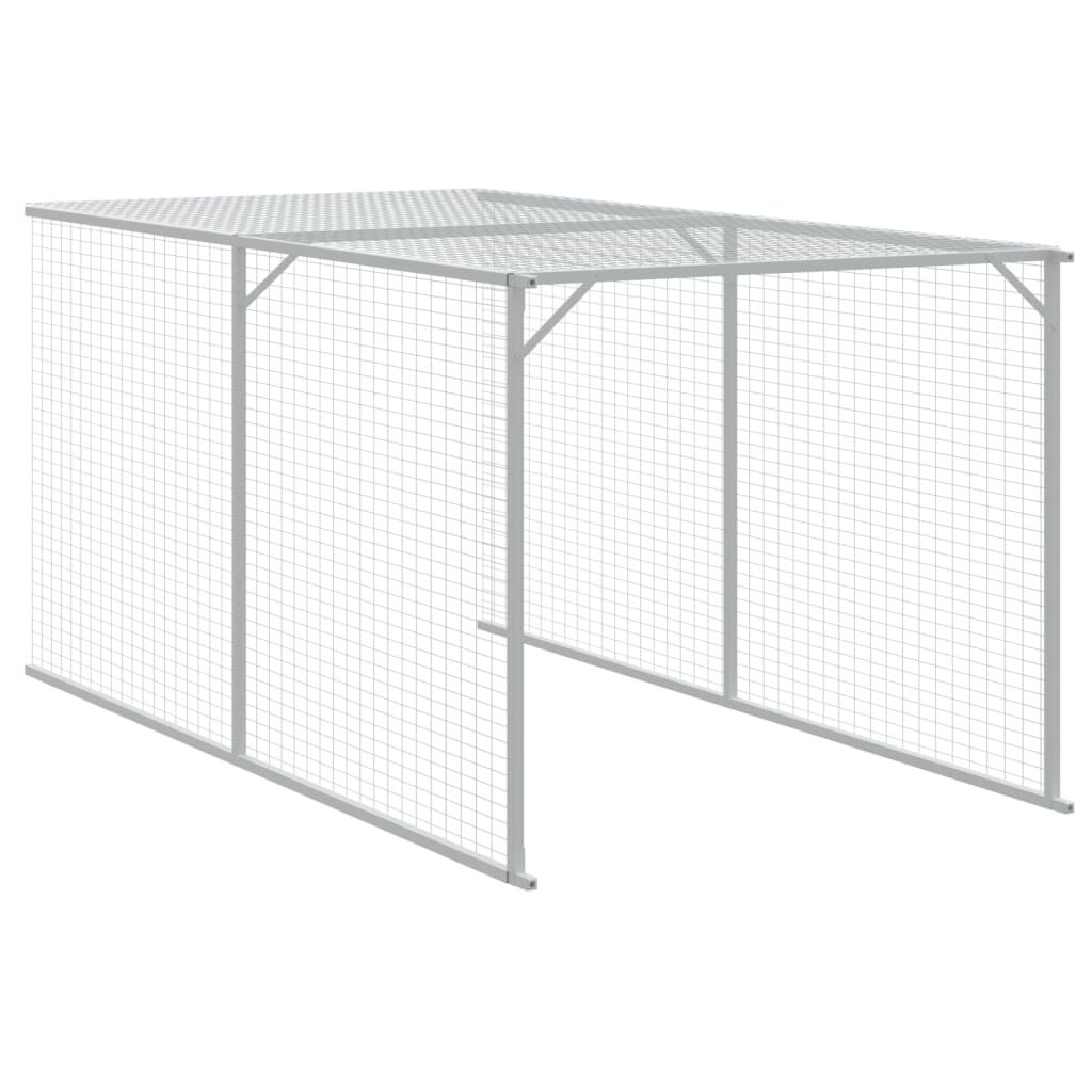 vidaXL Chicken Cage with Run Light Grey 110x1017x110 cm Galvanised Steel