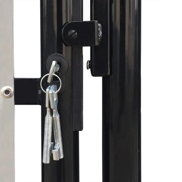 vidaXL Black Single Door Fence Gate 100 x 175 cm
