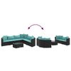 vidaXL 7 Piece Garden Sofa Set with Cushions Black Poly Rattan