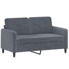 vidaXL 2 Piece Sofa Set with Pillows Dark Grey Velvet