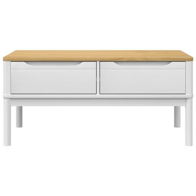 vidaXL Coffee Table FLORO White 99x55.5x45 cm Solid Pine Wood