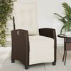 vidaXL Reclining Garden Chair with Footrest Brown Poly Rattan